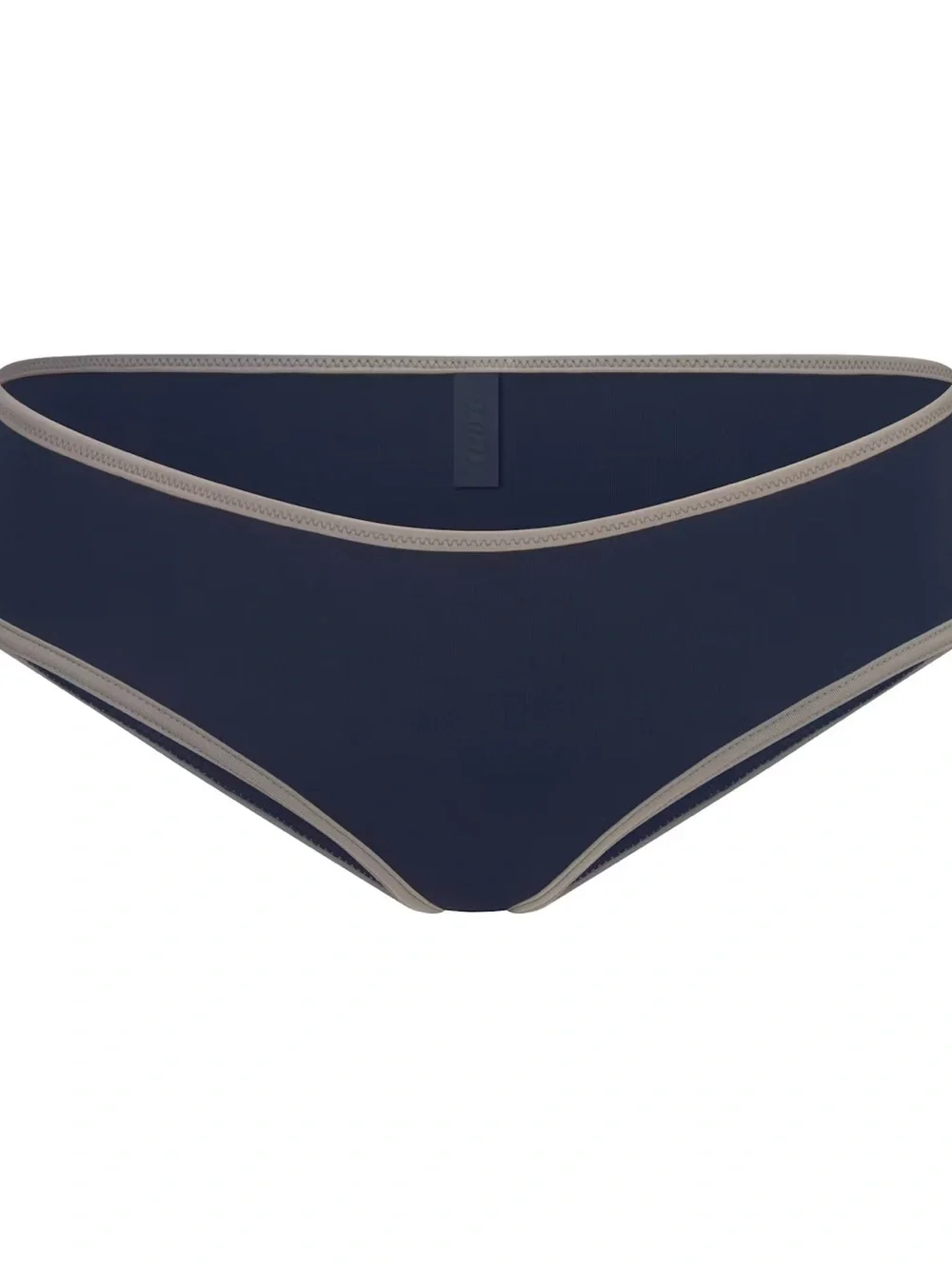 SKIMS Navy Hipster Bikini Bottom with Gray Trim